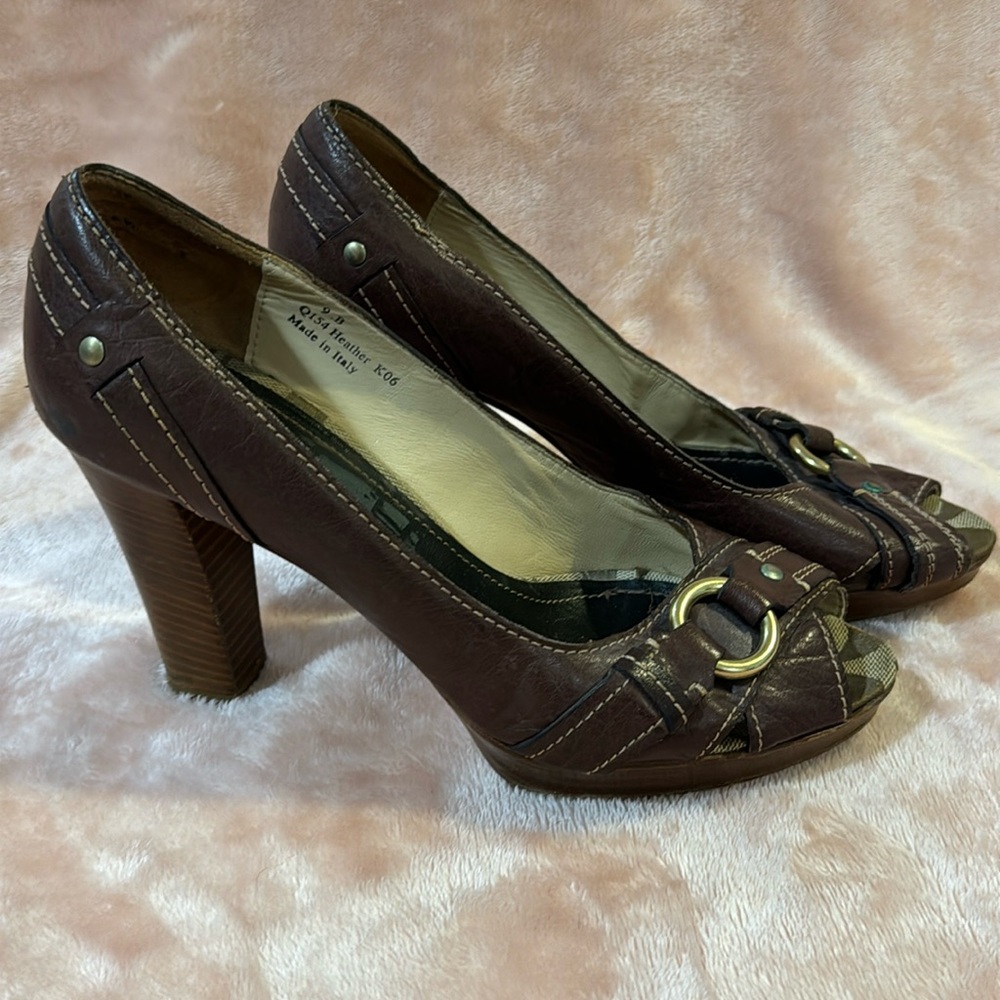 Coach Heather Brown Leather High Heeled Shoes 👠